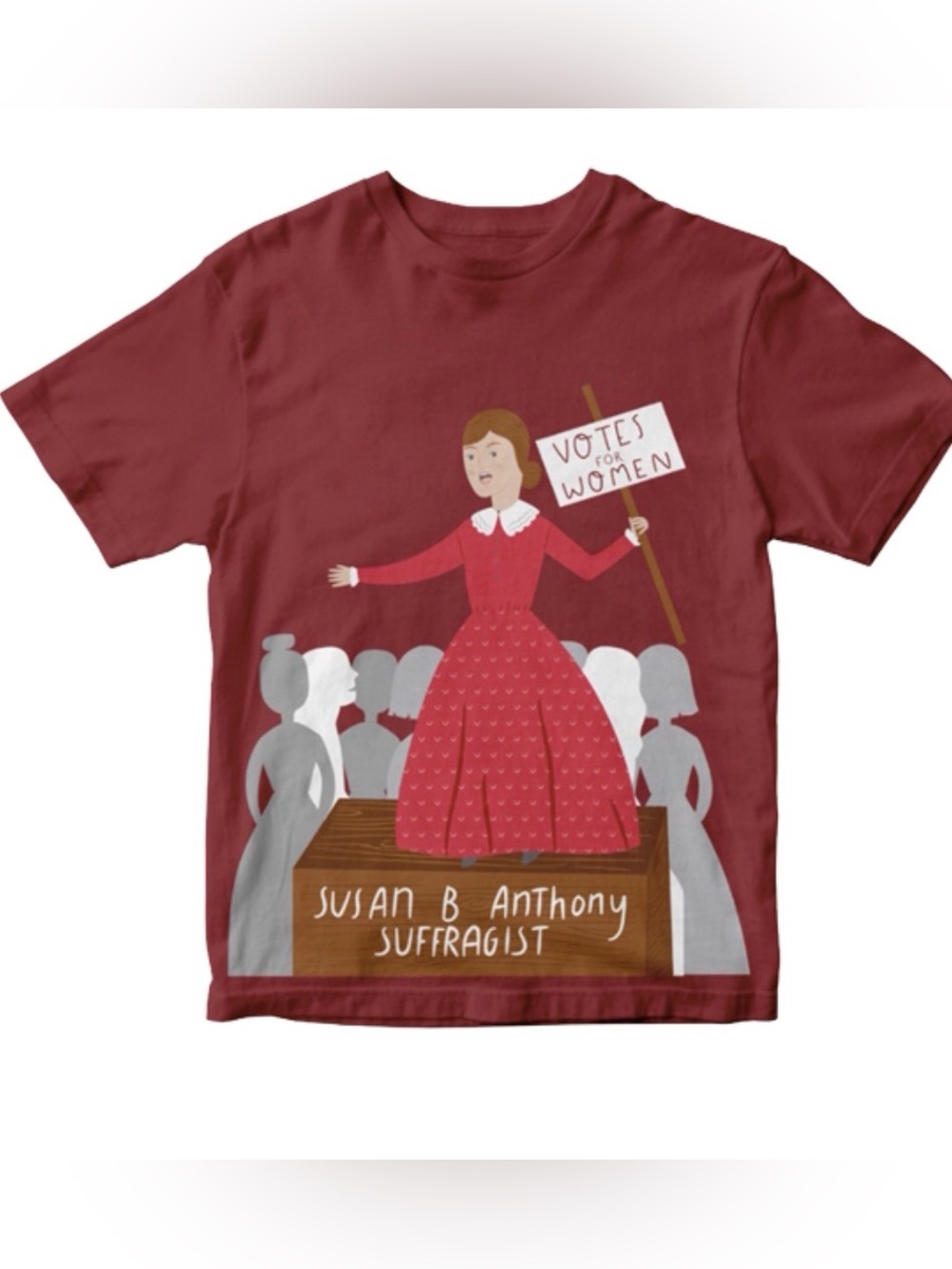 Susan B. Anthony Kids' Red Suffragist Graphic Tee - piccolina